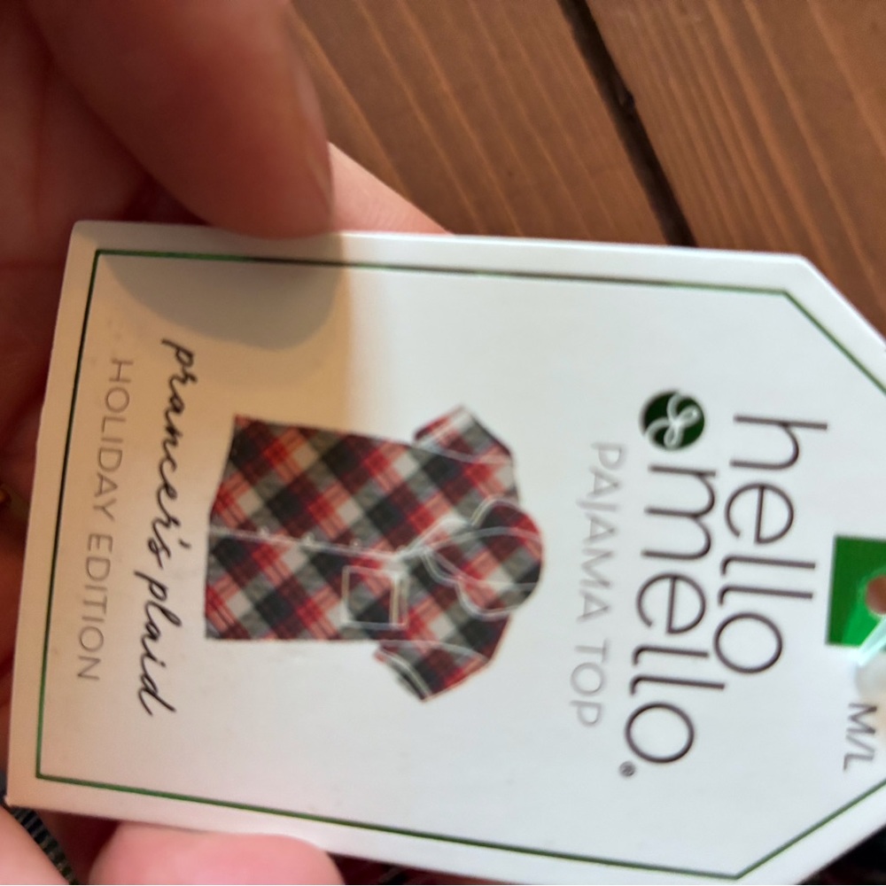 hello mello Women’s Red Plaid Pajama Top - Holiday Plaid